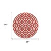 Red And Ivory Geometric Washable Indoor Outdoor Area Rug - 3 of 4