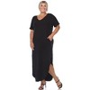Plus Size Short Sleeve V-neck Maxi Dress - 3 of 4