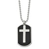 Chisel Stainless Steel Polished Black IP-plated 2 Piece Cross Dog Tag on a 24" Ball Chain Necklace - 2 of 4