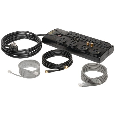 Tripp Lite 12-Outlet Black Surge Protector with Alarm and Data Line Protection