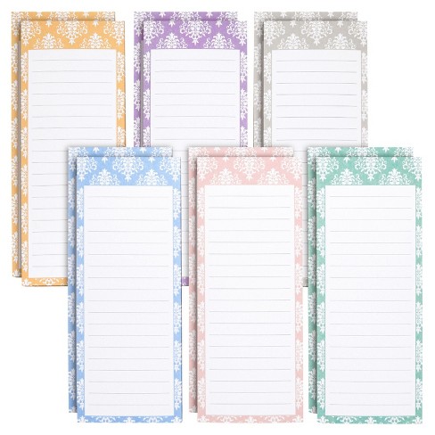 Juvale 12 Pack Magnetic Notepads For Refrigerator, To Do Pads For Grocery List, Tasks, 6 Designs, 3.5 X 9 In :