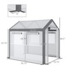 Outdoor Walk-In Tunnel Greenhouse with Roll-up Windows, Zippered Mesh Door, & Weather Cover, 8' x 6' x 7.4' - 3 of 4