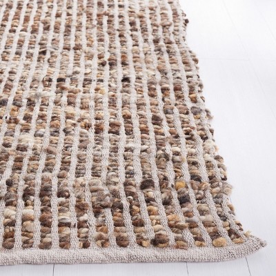 Ivory and Taupe 3' x 5' Handmade Wool Flat Woven Area Rug