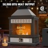 EAGLE PEAK Outdoor Patio Propane Gas Fireplace w/ Side Table Tank & PVC Cover 50,000 BTU - 3 of 4