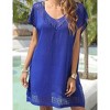 Women's Hollow Out Swimsuit Coverup Bathing Suit Beach Cover Up Swimwear Dress - 4 of 4