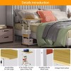 Syemin Desks Adjustable Overbed Bedside Table With Wheels C Side Table Laptop Table Small Snack Table for Small Spaces, White, 23.62"*15.75"*30.31" - 4 of 4