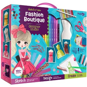 Sketch n’ Sew Fashion Boutique Designer Studio - 100+ Piece Kit, Sewing Kit, Birthday Gifts for Girls - 1 of 3