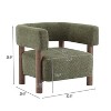 Christopher Knight Home Bram Rubberwood Boucle Upholstered Accent Arm Chair with Open Curved Back - 3 of 4