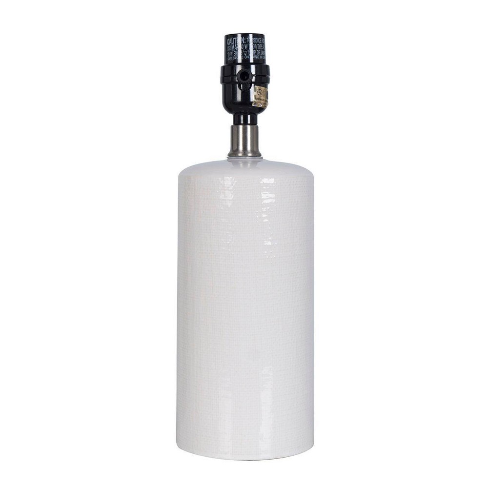 Photos - Floodlight / Street Light 12.5"x4" Small Ceramic Lamp Base White - Threshold™: Cylinder, Glossy Fini