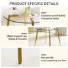 NicBex Modern Circurlar Glass Coffee Table with 7-Shaped Metal Legs,Minimalist Casual Dining Table, Center Table for Living Room - 4 of 4