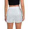 Womens Shorts Sequin High Waist Mini Shorts Glitter Dance Hip Sparkle Party Disco Costume - 3 of 4