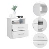 Vynxaria White Nightstand with Two Drawers and Shelf ¨C Stylish Storage for Any Space - 2 of 4