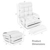 Costway Folding Floor Armchair w/6-position Adjustable Back & Lumbar Pillow White - 3 of 4
