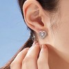 Paaaawaters 925 Silver 5A Cubic Zirconia Triple Heart Stud Earring for Women - 3 of 4