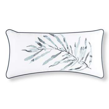 C&F Home 12" x 24" Blue Ocean Leaf Embroidered Throw Pillow