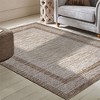 Area Washable Rug - Extra Large Modern Geometric Bordered Non Slip Ultra Soft Thin Foldable Low Pile Non Shedding Faux Wool Mat for Home & Office - 4 of 4