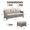 Belord 3-Piece Outdoor Sofa Set, Wicker Patio Furniture with Cushions and Multifunctional Ottoman, All-Weather Conversation Set for Balcony Porch - 3 of 4