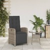 vidaXL Reclining Garden Chair Grey PE rattan, powder-coated steel Standard - 3 of 4