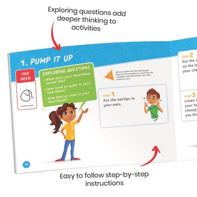 Hand2mind Human Body Science Kit For Kids 5-7 - STEM Anatomy Activities With Stethoscope & Slime