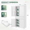 Mlezan 71" White Pantry Cabinet: 6 Doors, 4 Adjustable Shelves, 1 Drawer. Tall Storage Solution for Kitchen or Dining Room Organization. - 3 of 4