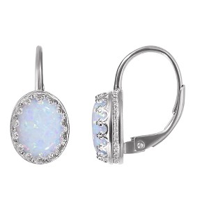 Designs By Gioelli Sterling Silver Gemstone Drop Earrings, Genuine, Lab Created - 1 of 2