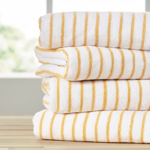 Cabana Stripe 100% Cotton Pool and Beach Towels - Pack of 2 or 4 - Oversized, Absorbent, Quick-Dry Towels - Becky Cameron - 1 of 4