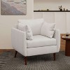 CAVINAS Faux Leather Accent Chair with Mid-Height Backrest and Birch Wood Legs,Upholstered Living Room Chairs,Reading Chairs for Living Room - 2 of 4
