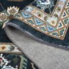 Oriental Vintage Bordered Area Rug - Non-Slip Ultra-Thin Washable Carpet for Living Room, Bedroom, Dining Room & Office - 3 of 4