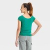 Girls' Short Cap Sleeve Side Shirred T-Shirt - art class™ - 2 of 3