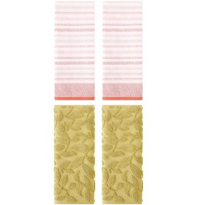 REGALWOVEN 4 Pcs Cotton Soft Absorbent Bathroom Decorative Hand Towel - 1 of 4