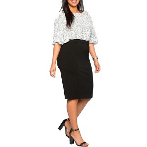 ELOQUII Women's Plus Size The Ultimate Stretch Pencil Skirt - 1 of 4