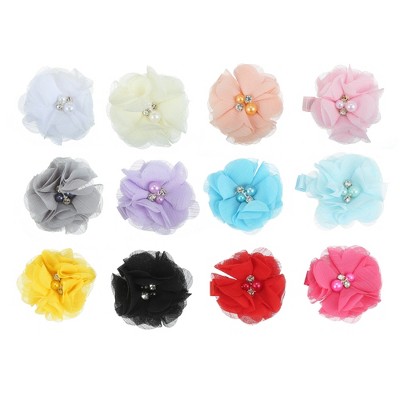 Flower Hair Clips SET OF 3 Spring Hair Clips Ribbon 