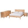 Baxton Studio King 5pc Hosea Carved Honeycomb Bedroom Set Natural - 4 of 4
