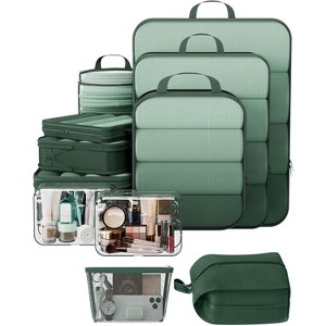 9/11 Set Compression Packing Cubes Travel Essentials,Compressible Expandable Large Luggage Suitcase Organizer - 1 of 4