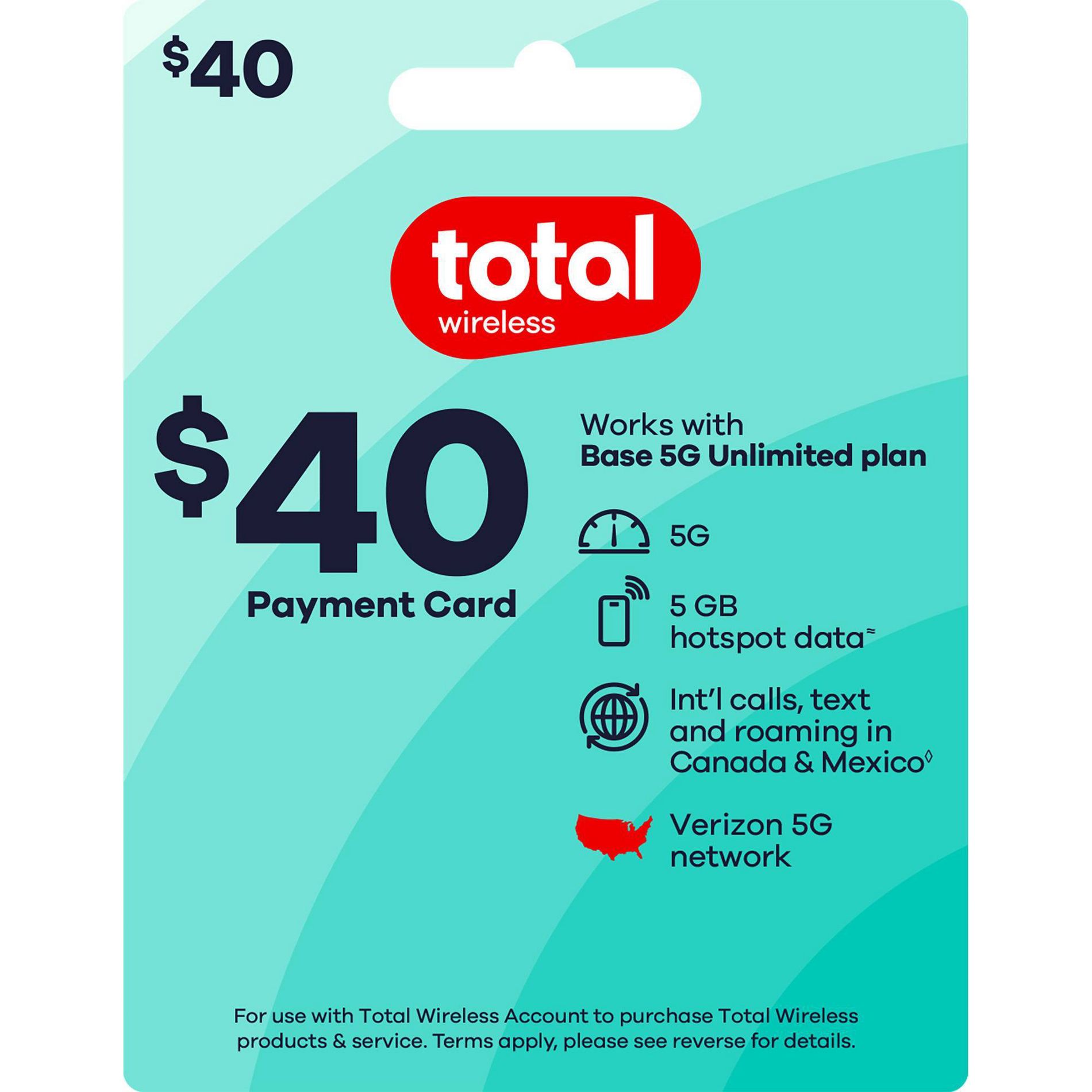 TOTAL WIRELESS Phone Payment Card $40 (Email Delivery)