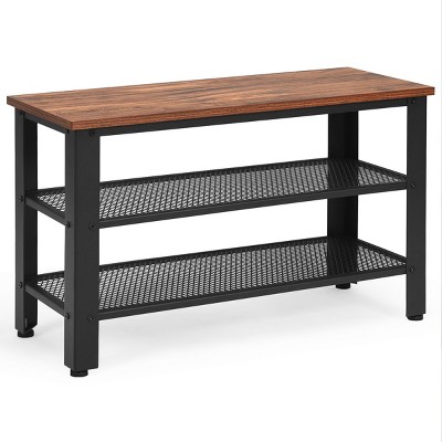 VASAGLE Industrial Shoe Bench, 3-Tier Shoe Rack, 39.4 Inches Long Storage  Shelves, for Entryway - ShopStyle