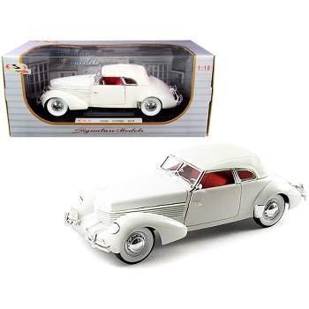 1936 Cord 810 Coupe White with Red Interior 1/18 Diecast Model Car by Signature Models