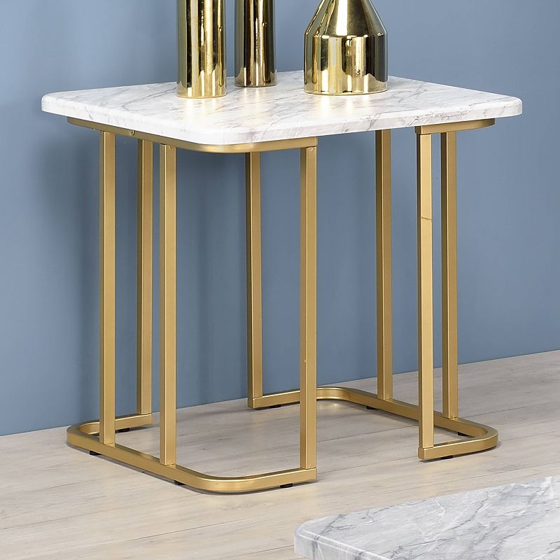 Trillick Faux Marble Top End Table - miBasics, 3 of 9