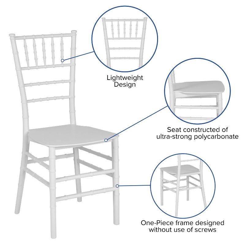 Emma and Oliver Resin Stacking Dining Chiavari Chair, 3 of 11