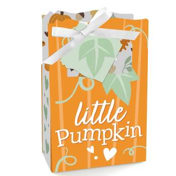 Big Dot of Happiness Little Pumpkin - Fall Birthday Party or Baby Shower Favor Boxes - Set of 12