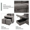 104.5" Reversible L-Shape Sleeper Sectional with Storage Chaise & 2 Stools - Convertible 3-Seat Sofa Bed for Living Room - 3 of 4