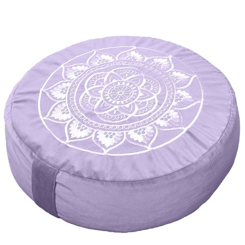 Round Zippered Buckwheat Filled Yoga Meditation Cushion Seat