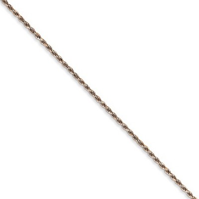 Black Bow Jewelry 1mm, 14k Rose Gold, Diamond Cut Solid Rope Chain Necklace