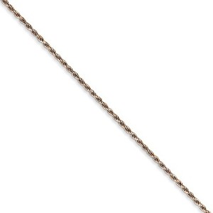 Black Bow Jewelry 1mm, 14k Rose Gold, Diamond Cut Solid Rope Chain Necklace, 16 Inch - 1 of 4