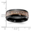 Black Bow Jewelry 8mm Black Zirconium, Rose Tone & Tan Antler Inlay Standard Fit Band - 4 of 4