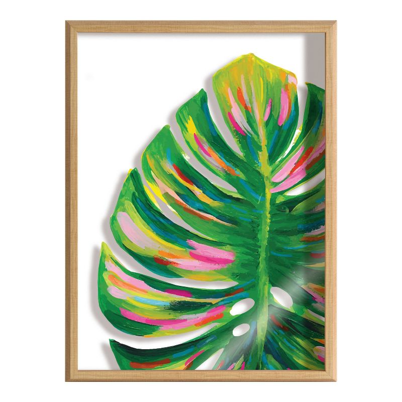 18&#34; x 24&#34; Blake Monstera Framed Printed Glass by Jessi Raulet of Ettavee Natural - Kate &#38; Laurel All Things Decor, 3 of 8
