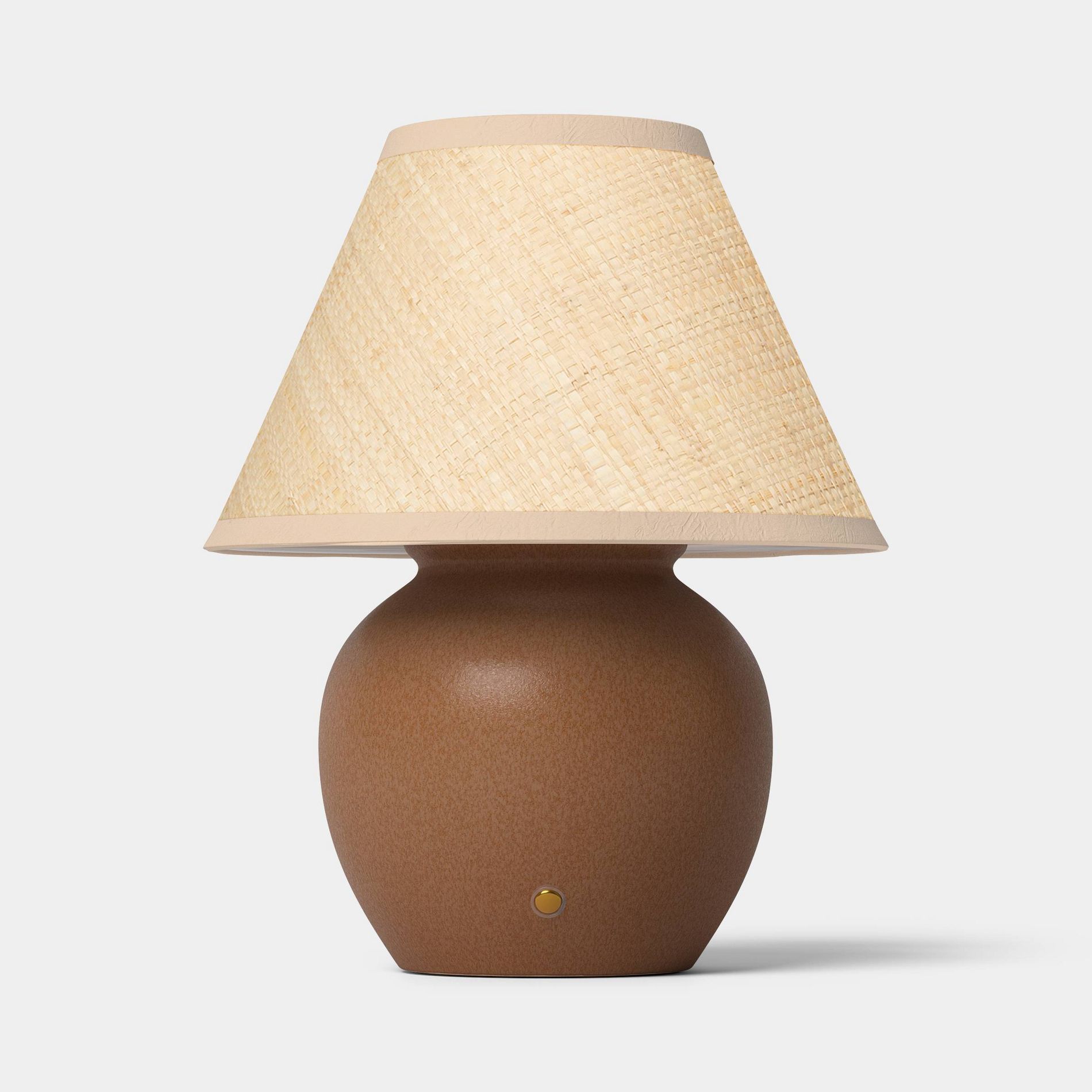 Matte Ceramic with Raffia Shade Portable Table Lamp (Includes LED Light Bulb) - Threshold™