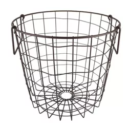 12"x 12"x 10" Small Round Metal Basket Bronze - Design Imports