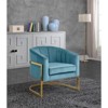 Meridian Furniture Carter Aqua Velvet Accent Chair with Stainless Steel Base - 2 of 4