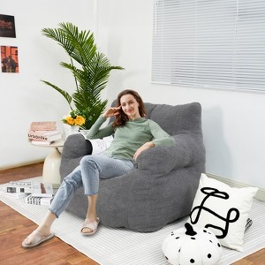 Hooseng Plush Bean Bag Chair for Adults, Comfy Lazy Floor Sofa with Backrest & Armrests, Lounge Accent Chair for Bedroom, Dorm, Living Room - 1 of 4